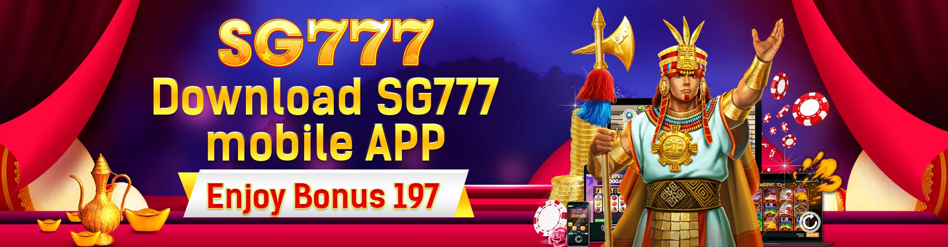 SG777 Games promotional banner 3 - Online casino games, slots, live casino, and exclusive bonuses
