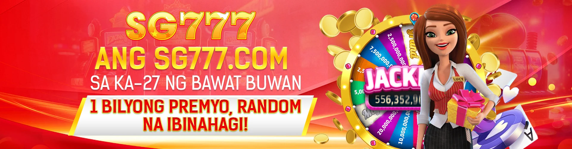 SG777 promotional slideshow — casino games and jackpots